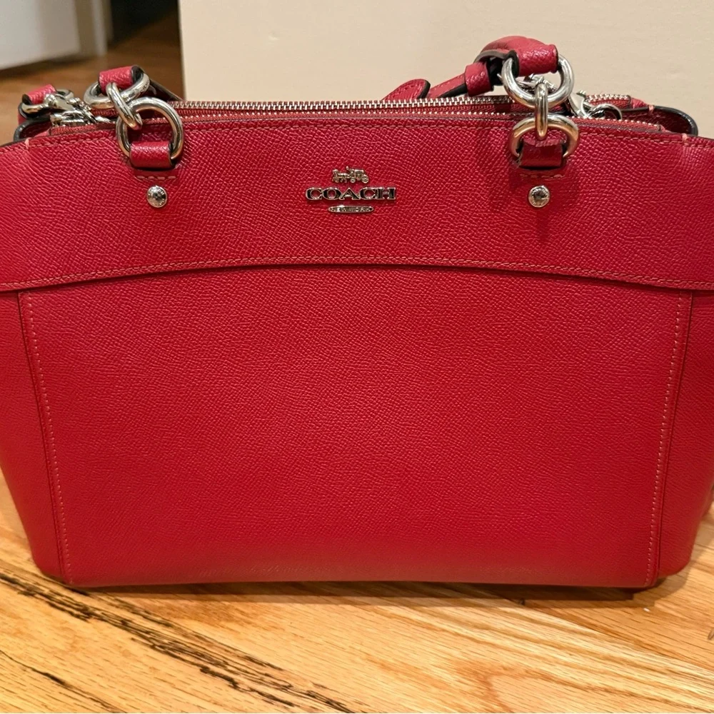 Coach Brooke Carryall Crossbody Leather Red Purse Shoulder Bag G1857-F25397 - Picture 8 of 16